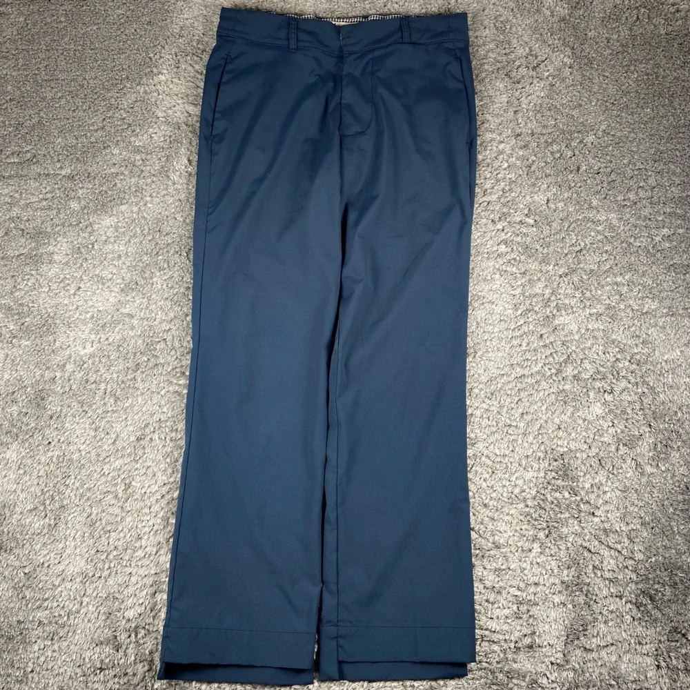 iliac Golf Pants Men 34x32 Blue Performance Gingham Trim Luxury Country Club USA